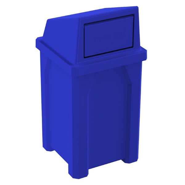 32 Gallon Plastic Receptacle with Swing Door Lid