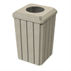32 Gallon Square Signature Slat Design Plastic Receptacle with 10" Recycle Lid and Liner