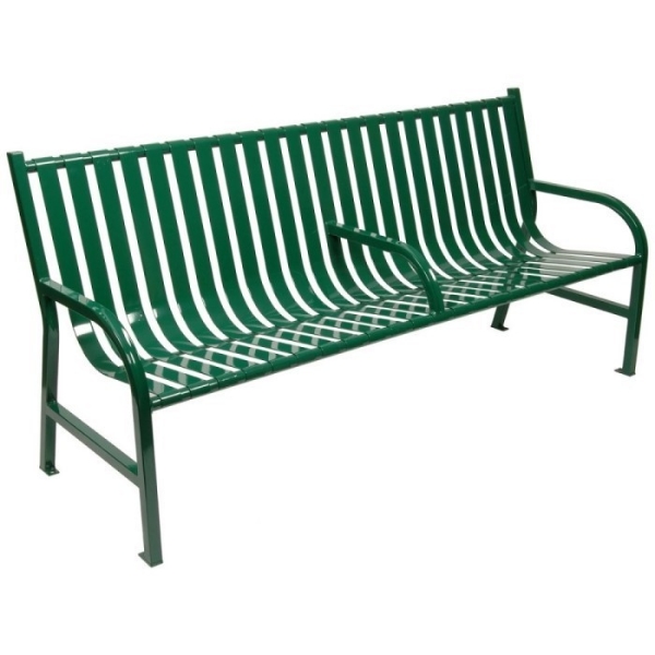 	6 Ft. Slatted Powder Coated Steel Bench