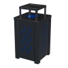 32 Gallon Square Custom Cut Steel Panel Trash Receptacle with Ash-Top & Liner - 61 lbs.