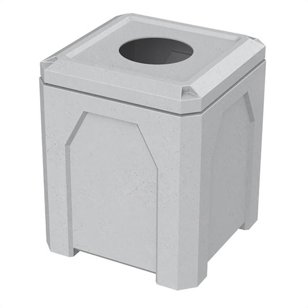 52 Gallon Plastic Receptacle with 4" Open Flat Top