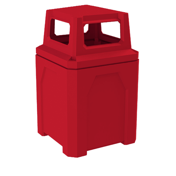 52 Gallon Plastic Receptacle with 4-way Top