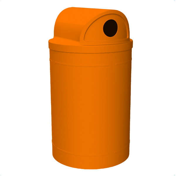 55 Gallon Round Smooth Plastic Trash Receptacle