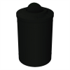 55 Gallon Round Smooth Plastic Trash Receptacle with Bug Barrier Flat Lid & Liner - 29 lbs.