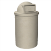 55 Gallon Round Smooth Plastic Receptacle With Dome Top Lid & Liner