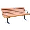 6 ft. Recycled Plastic Slatted Park Bench with Arms and Steel Frame