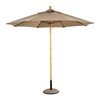 8 Ft. Bambusa Octagonal Fiberglass Ribbed Market Umbrella With One Piece Aluminum Simulated Bamboo Pole And Marine Grade Fabric