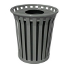 24 Gallon Wydman Series Round Steel Receptacle W/ Liner And Flat Top - 106 Lbs
