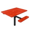 Elite Series 46" x 63" Square ADA Compliant 2 Seat Thermoplastic Polyethylene Coated Pedestal Picnic Table