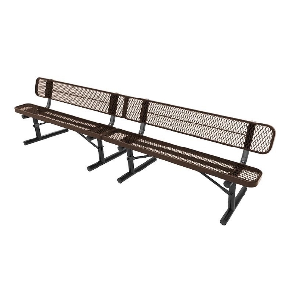 Elite Series 10 Ft. Thermoplastic Polyethylene Coated Bench With Back - 179 Lbs