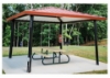 Square Hip End Metal Top Park Shelter Structure