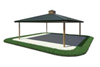 Square Hip End Metal Top Park Shelter Structure - with Cupola Render 