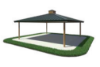 Square Hip End Metal Top Park Shelter Structure - with Cupola Render 