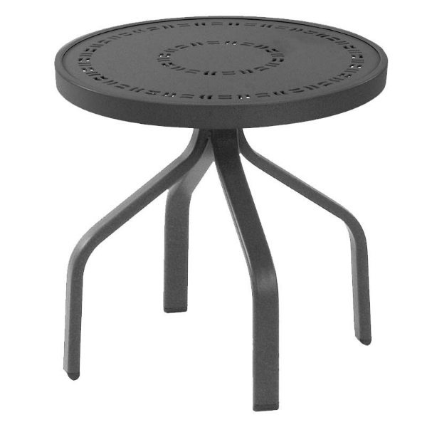 Round Punched Aluminum Side Table With Commercial Aluminum Frame