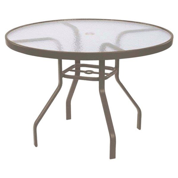 42" Round Acrylic Patio Dining Table with Commercial Aluminum Frame