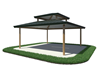 Square Hip End Metal Top Park Shelter Structure - with Duo Top Render 
