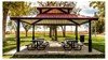 Square Hip End Metal Double Top Park Shelter With 7' 6" Entry Height