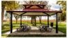 Square Hip End Metal Double Top Park Shelter With 7' 6" Entry Height