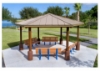 Hexagon Metal Top Park Shelter With 7' 6" Entry Height