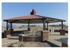 Hexagon Metal Top Park Shelter With 7' 6" Entry Height with cupola