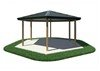 Hexagon Metal Top Park Shelter With 7' 6" Entry Height - Render