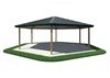 Hexagon Metal Top Park Shelter With 7' 6" Entry Height - Render