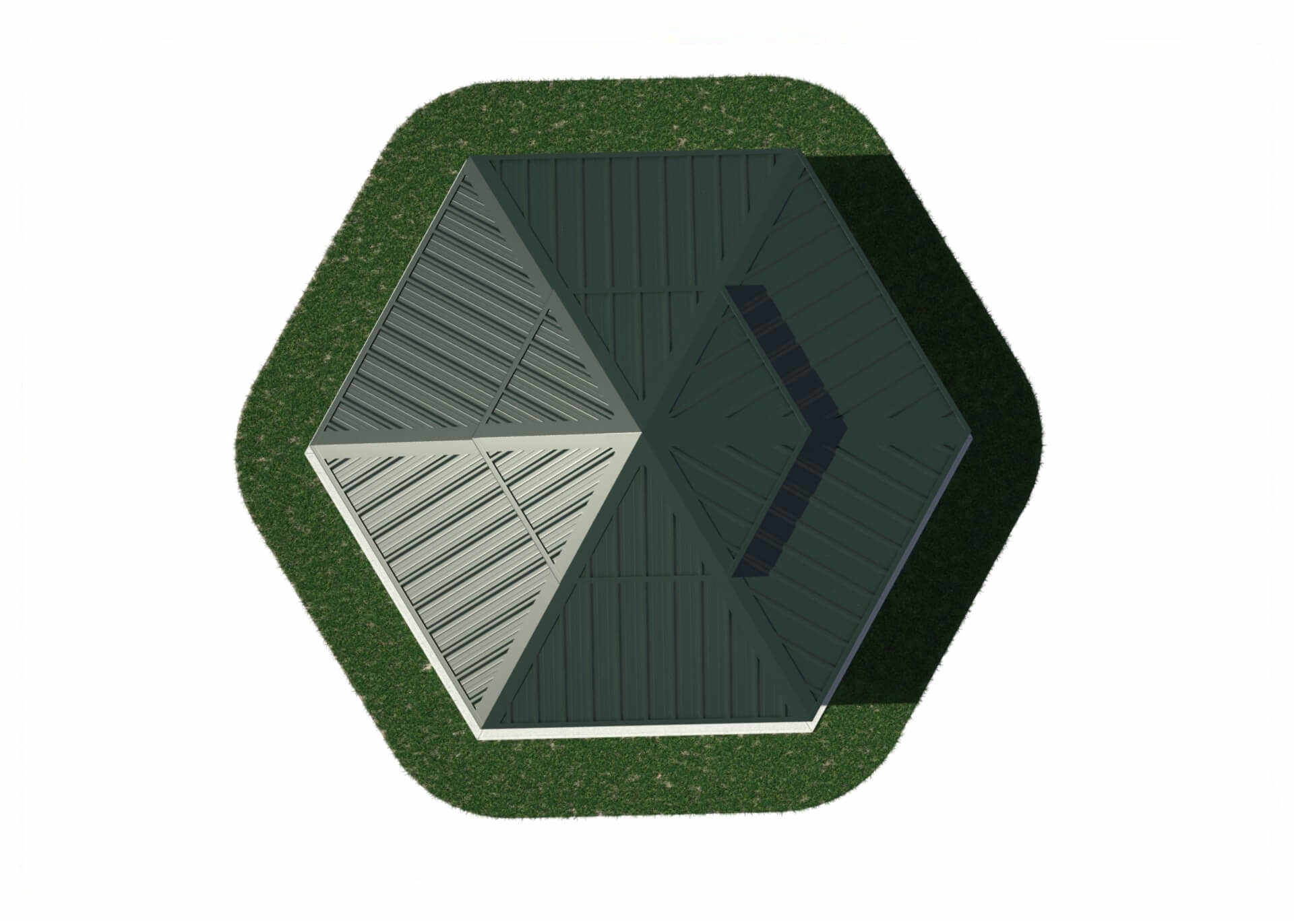 Hexagonal Duo-Top Park Shelter 7'6″ Entry – Furniture Leisure