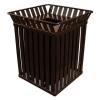 36 Gallon Square Steel Powder Coated Trash Receptacle with Flat Top and Liner