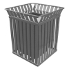 36 Gallon Square Steel Powder Coated Trash Receptacle with Flat Top and Liner