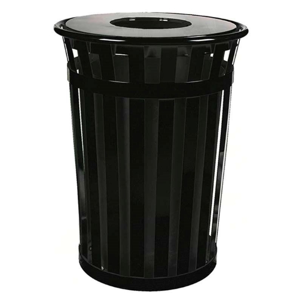 36 Gallon Steel Powder Coated Trash Can w/ Liner - 95 Lbs.