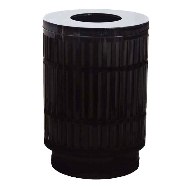 	40 Gallon Mason Series Round Steel Portable Trash Receptacle w/ Liner & Lid