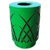 40 Gallon Sawgrass Series Round Steel Portable Trash Receptacle W/ Liner & Lid - 80 Lbs