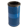 10 Gallon Round Stadium Trash Receptacle with Flat Top - Blue