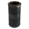 10 Gallon Round Stadium Trash Receptacle with Flat Top - Black