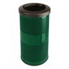 10 Gallon Round Stadium Trash Receptacle with Flat Top - Green