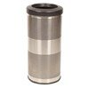 10 Gallon Round Stadium Trash Receptacle with Flat Top - Stainless Steel