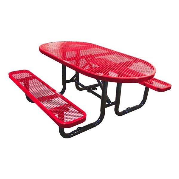 6 Ft. Oval Expanded Style Thermoplastic Picnic