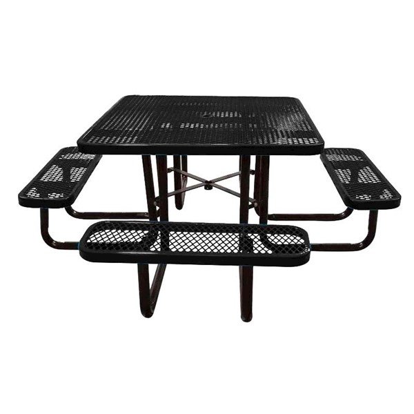 46" Square Expanded Metal Style Thermoplastic Picnic Table