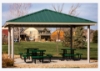 Rectangle Hip End Metal Top Park Shelter With 7' 6" Entry Height