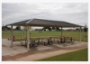 Rectangle Hip End Metal Top Park Shelter With 7' 6" Entry Height