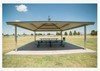 Rectangle Hip End Metal Top Park Shelter With 7' 6" Entry Height