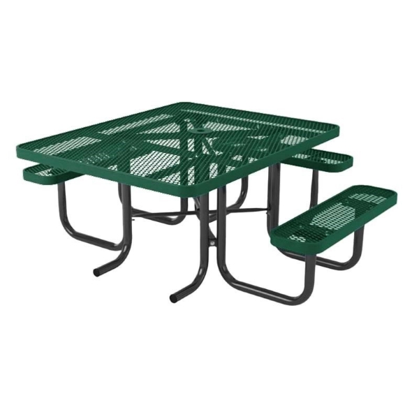 Ultra Leisure Style Square Polyethylene Coated Metal ADA Picnic Table