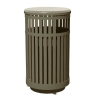 32-Gallon Vertical Strap Trash Receptacle with Steel Slats