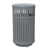 32-Gallon Vertical Strap Trash Receptacle with Steel Slats