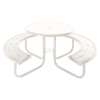 Acadia 36" Round Powder Coated Steel Portable Picnic Table