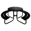 Acadia 36" Round Powder Coated Steel Portable Picnic Table