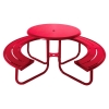 Acadia 36" Round Powder Coated Steel Portable Picnic Table