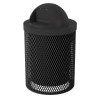 Standard 32 Gallon Metal Waste Receptacle & Liner W/ Dome Lid