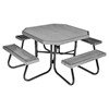 6" Octagonal Vinyl Plastisol Expanded Metal Picnic Table with J Style Steel Frame