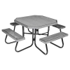 6" Octagonal Vinyl Plastisol Expanded Metal Picnic Table with J Style Steel Frame